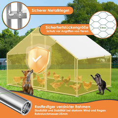 Hühnerstall Freilaufgehege, 3x4x2m Hühnerhaus