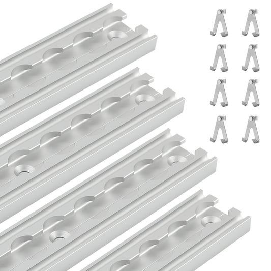 SWANEW 4-12x 1M Airlineschienen, Airlineschiene mit 8 Doppelhaken, für Transporter, Wohnwagen, LKWS