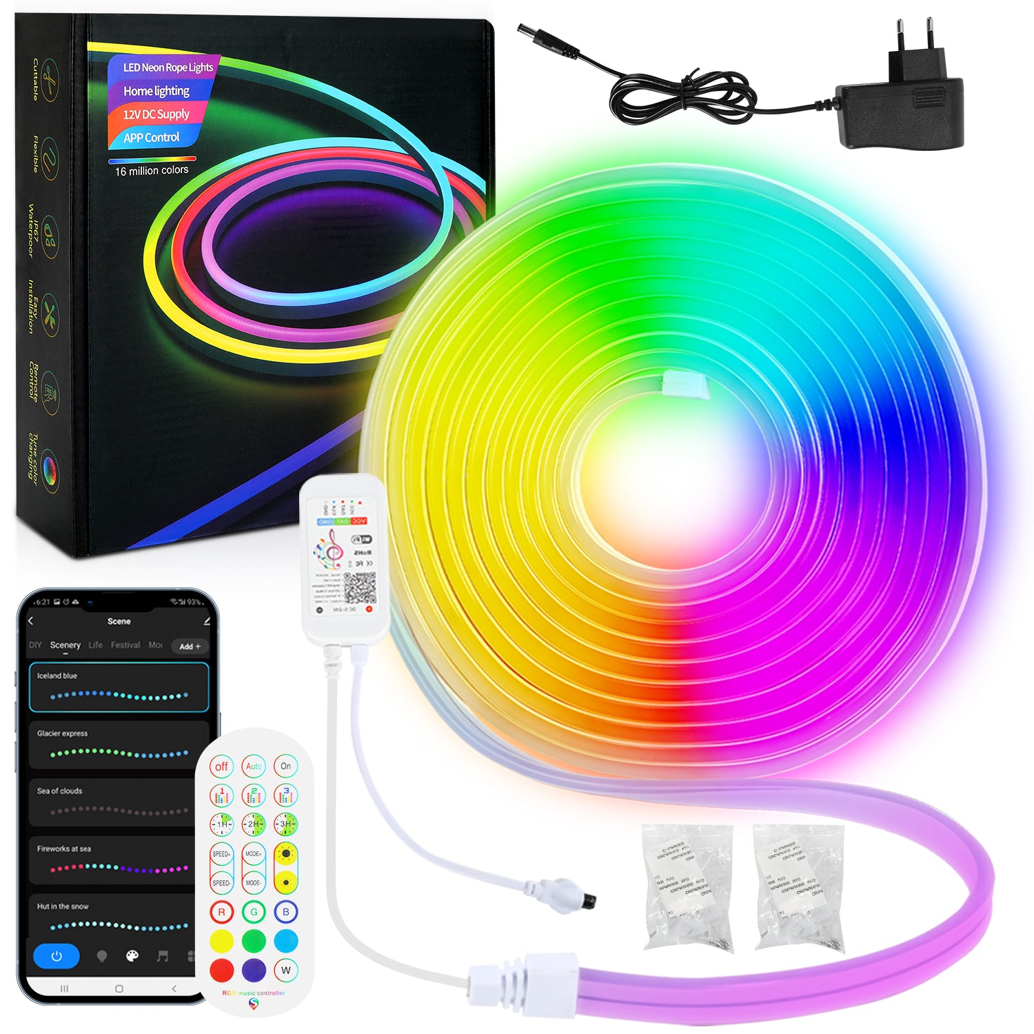2-10M Neon LED Strip RGBIC 