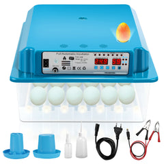SWANEW 36 Eier Brutmaschine Vollautomatisch, Hühner Brutautomat Vollautomatisch mit LED Display Temperaturkontrolle, Automatisches Rotationssystem, LED Beleuchtung