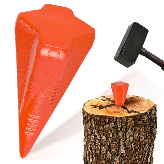 SWANEW Spaltkeil, Holz-Spaltgranate aus Carbon-Stahl 17cm Ø 7,4cm Keil Holzspaltkeil, Fällkeil Scheitkeil Drehkeil Spaltwerkzeug Keil