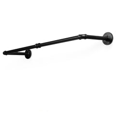 SWANEW Wandgarderobe Kleiderstange Wandmontage mit Haken, 92 x 25 cm 65kg Belastbar