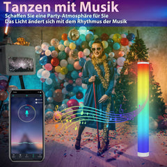 SWANEW LED RGB Stehlampe Dimmbar, LED Lichtsäule Höhe ca. 104cm, Standleuchte Smart Stehleuchte mit APP Steuerung [Energieklasse F]