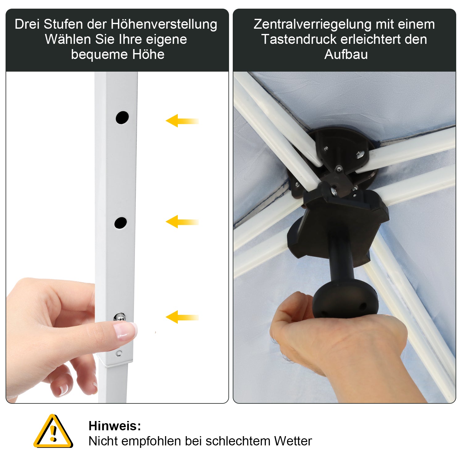 Faltpavillon 3×3 m mit Zentralverriegelung