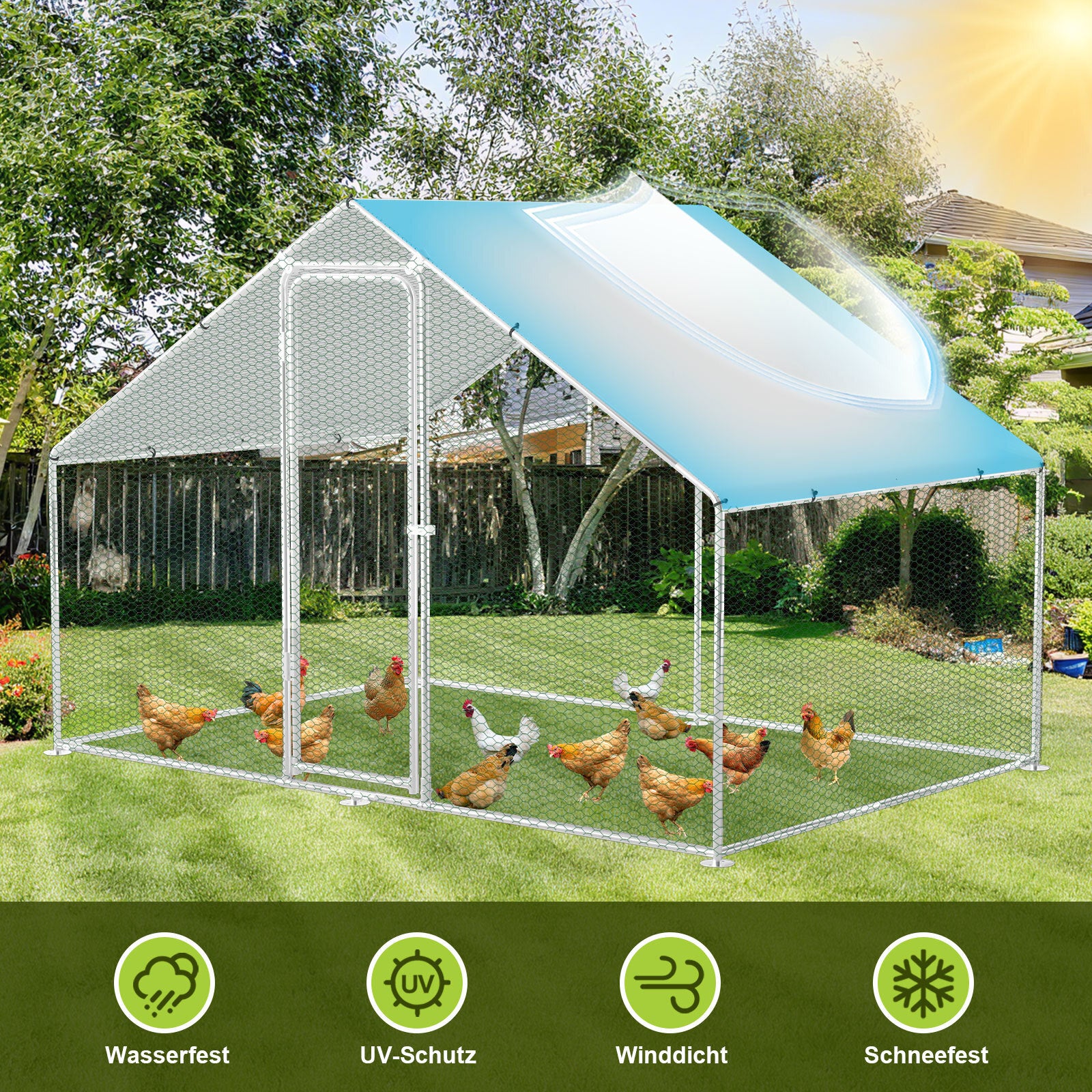 Hühnerstall Freilaufgehege 3x3x2m