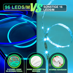 SWANEW LED Strip, Neon LED Strip, RGBIC Streifen mit App-Steuerung Musik-Sync DIY-Farbwechsel Lichtband, LED band Neon