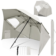 2 in 1 Sonnenschirm Alu Strandschirm 