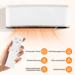 SWANEW Heizlüfter Keramik 2000W, Wandheizung, Wifi Elektroheizung, mit Fernsteuerung