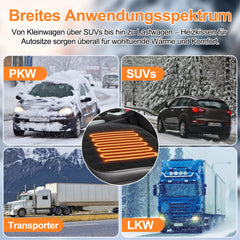 SWANEW Auto Sitzheizung, Auto Rücksitzheizung Matten mit Schalter 12V PKW KFZ getrennt carbonheizmatte Heizstufen