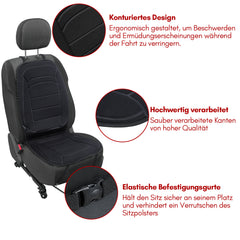SWANEW Heizkissen Auto Sitzheizung 12V, beheizbare Sitzpolster und Lehne für PKWs, 2 Heizstufen