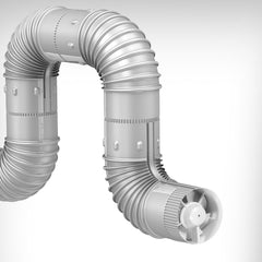 SWANEW Badlüfter Fan Rohrventilator 100mm mit Rückstauklappe Badezimmerlüfter Bad Rauchabzug Ventilator 130m³/h Rohrlüfter