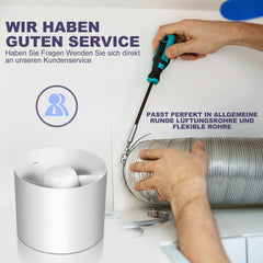 SWANEW Badlüfter Fan Rohrventilator 100mm mit Rückstauklappe Badezimmerlüfter Bad Rauchabzug Ventilator 130m³/h Rohrlüfter