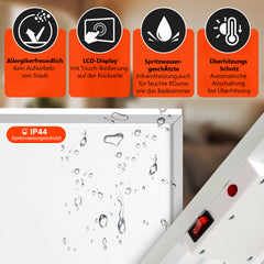 SWANEW Infrarotheizung 300W-1200W mit Thermostat, Infrarot Wandheizung mit Überhitzungsschutz, Wandheizung Elektrisch, Mobile & Energiesparend