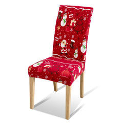 SWANEW Weihnachtliche Stuhlhussen 6/12er Set, Elastische Universelle Stuhlbezüge