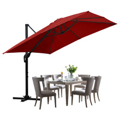 SWANEW Sonnenschirm 300 x 300 cm mit Gartenschirm mit Ständer Ampelschirm, Sonnenschutz UV50+, 360° Drehbar und Kippbar