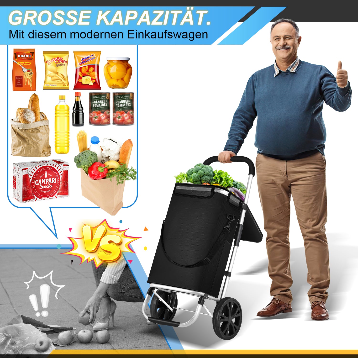 Einkaufstrolley klappbar Einkaufswagen