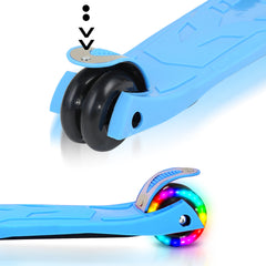 SWANEW Kinderroller Funscooter Tretroller Kickroller 3-Rad-Kinderroller LED-bis 50kg belastbar, Höhenverstellbar