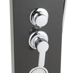 SWANEW LED Duschpaneel, Regendusche Duschsystem, 5-in-1, mit Temperaturanzeige, Edelstahl Duschsäule