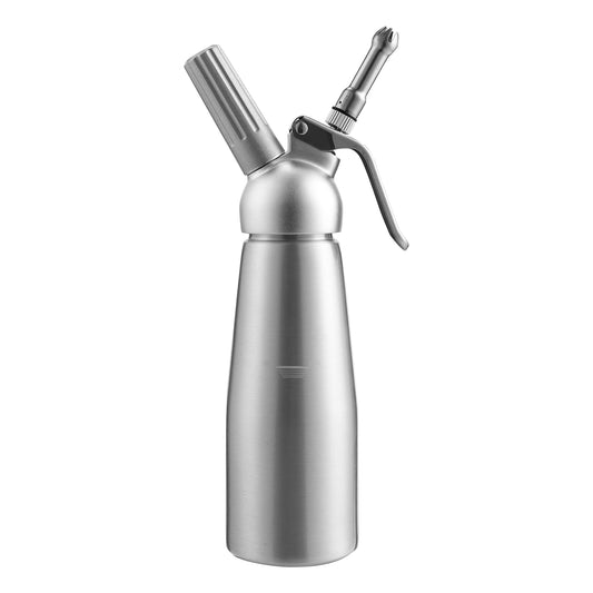 SWANEW Sahnespender Aluminium/Edelstahl Sahnesyphon, 0,5 L Mit 3 Edelstahl Deko-Düsen und Reinigungbürste