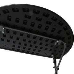 Balkontisch klappbar Hängetisch, klapptisch Balkongeländer, 3-Fach höhenverstellbarer balkontisch zum einhängen, 60 x 40 cm Halbrund Balkontisch klappbar Schwarz