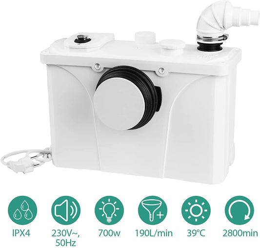 4 in 1 Schmutzwasserpumpen Hebeanlage Fäkalienpumpe 700w