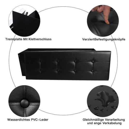Home Versenkbare Lagerung Hocker Organizer Baumwolle Leder